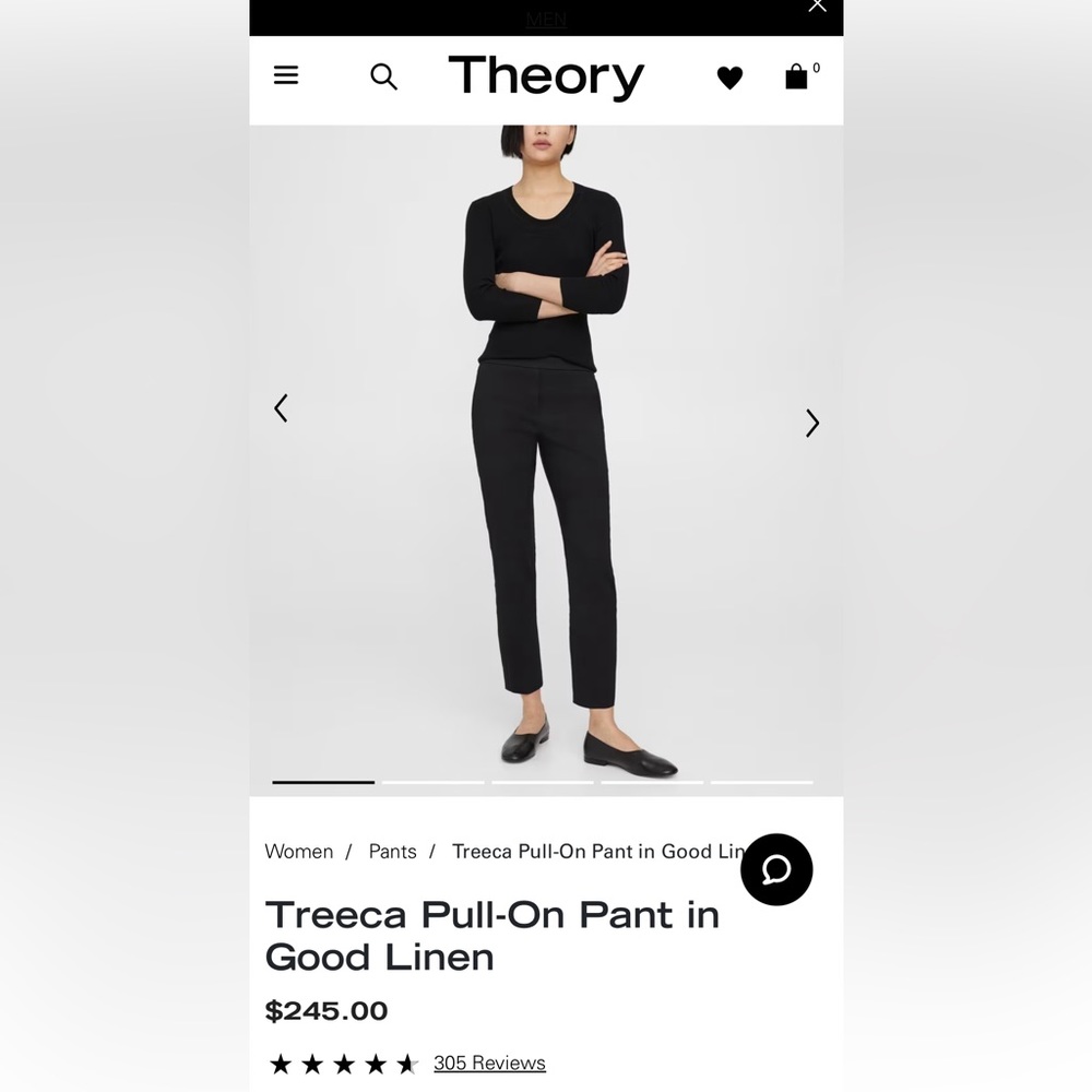 Theory Linen Black Pants